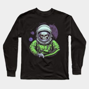 Retro  Mean Skull Astronaut Long Sleeve T-Shirt